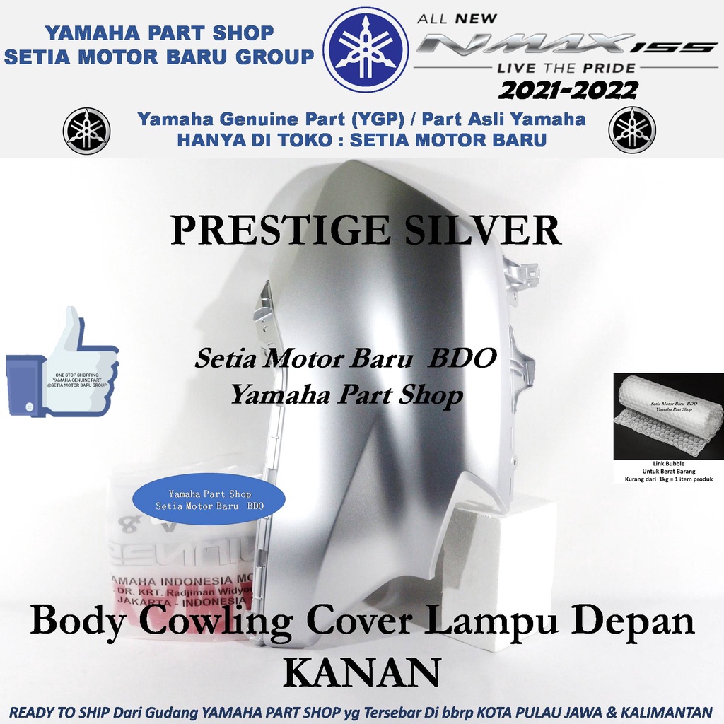 Body Bodi Cowling Lampu Depan Prestige Silver Kanan All New Nmax N Max 2021 Asli Yamaha Bandung