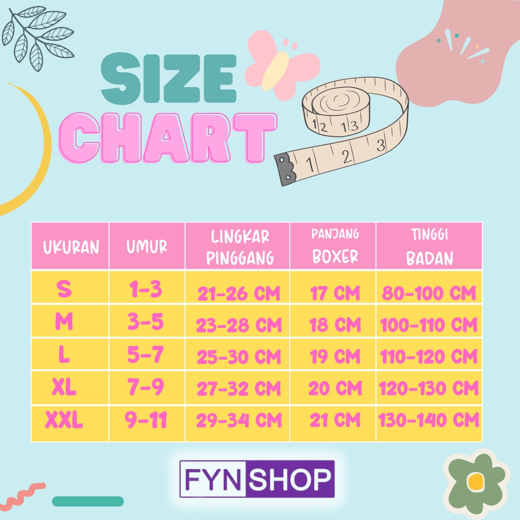 Fynshop ♛ UW88 Celana Dalam Anak Perempuan Boxer Bahan Katun Gambar Kartun Korea Lucu