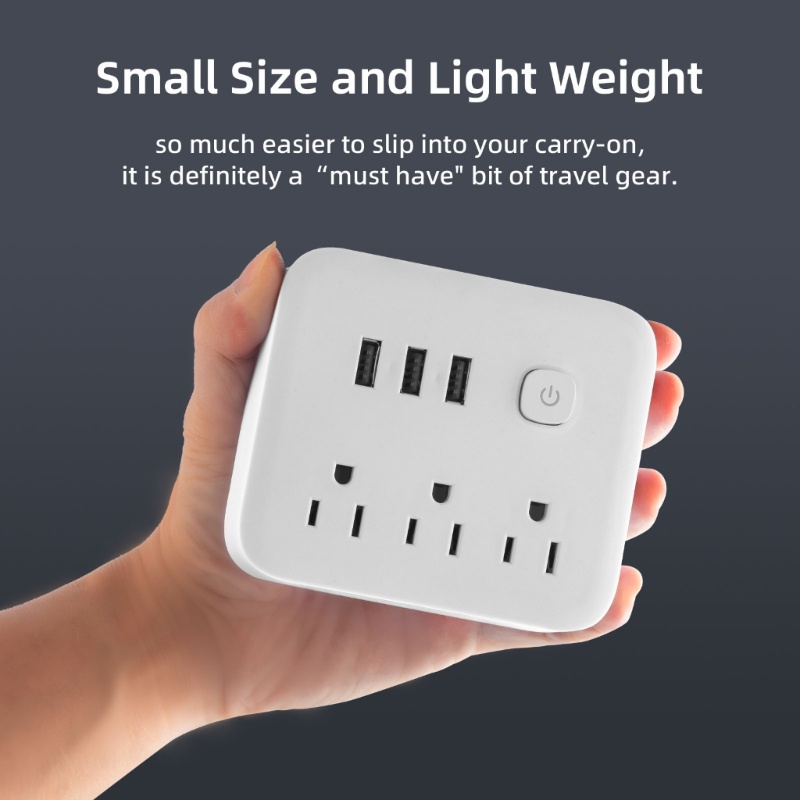 Zzz Surge Protector Power Strip Dengan 3outlet AC &amp; 3port USB 900joule Untuk Rumah