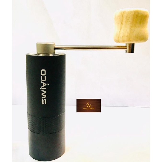 Coffee Grinder Portable Black Swivco With Steel Burr, Cg-Sw5001