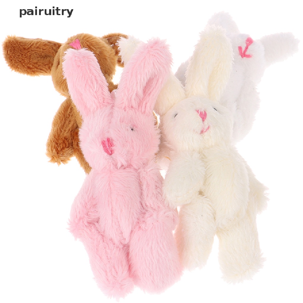 Prt 5Pcs 6cm Mini Joint Rabbit Pendant Plush Bunny Untuk Gantungan Kunci Buket Mainan Boneka PRT