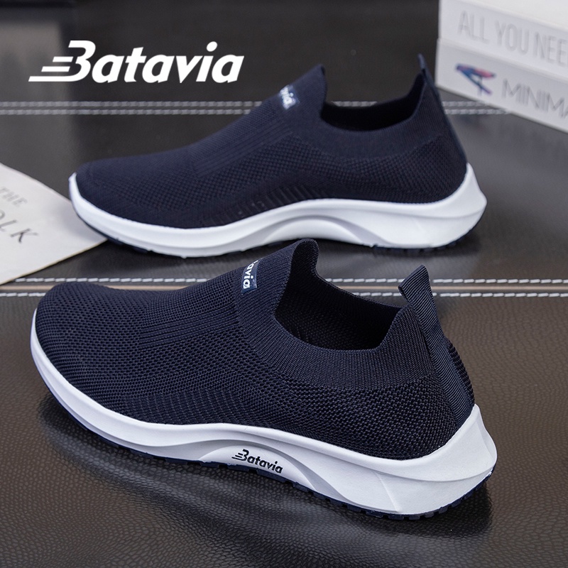 Batavia 2023 Baru Pria Kanvas Sepatu Rajutan Sepatu Pria Nyaman Bernapas Sepatu Pria Jogging Olahraga Pria sepatu black abu blue  sepatu cowo sepatu pria sepatu pria ringan B22