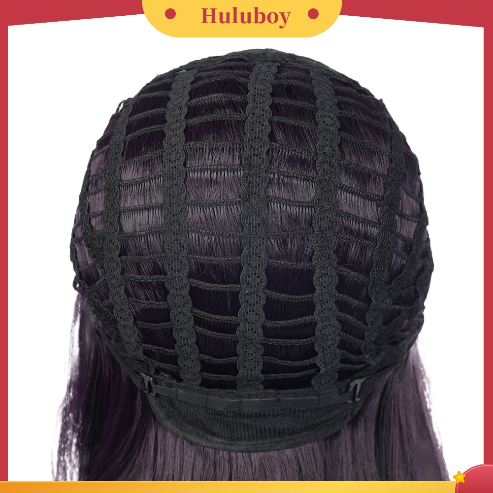Wig Rambut Sintetis Model Panjang Lurus Warna Hitam Untuk Cosplay Anime