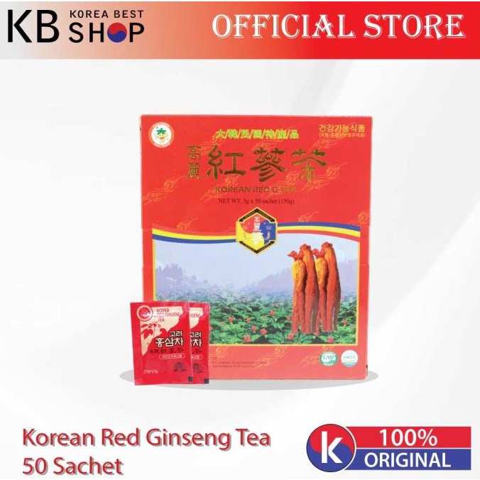 

[BISA COD] PROMO KOREA RED GINSENG TEA 50 sachet x 3 gram