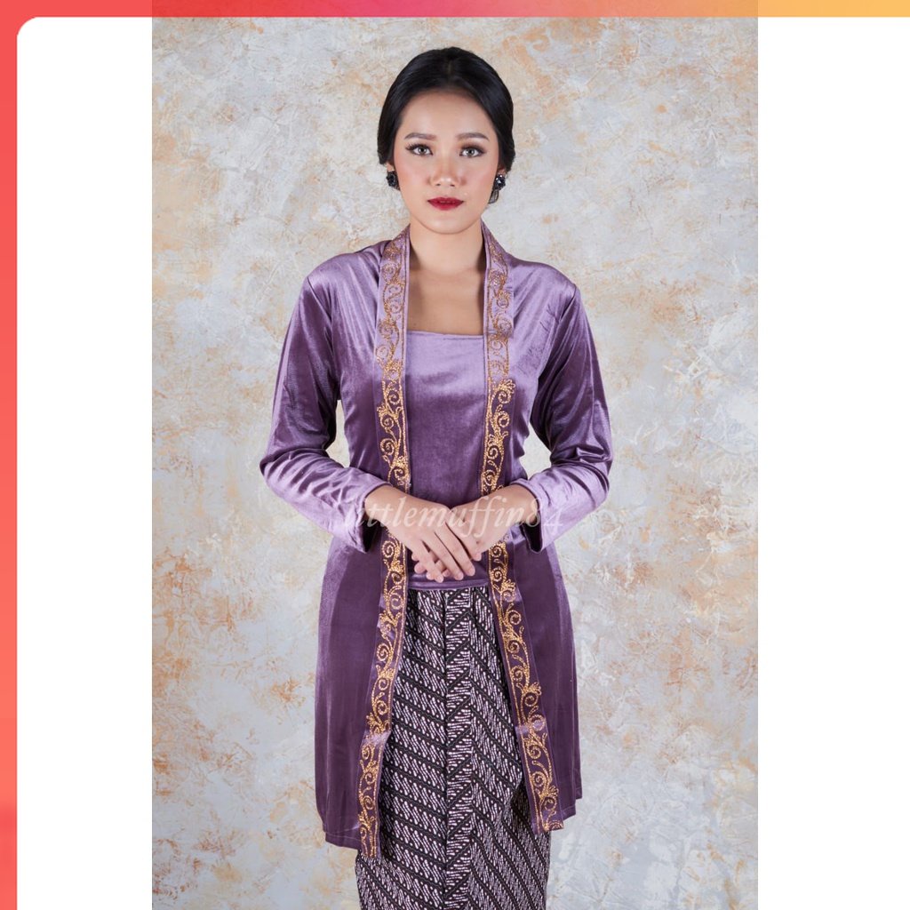 kebaya wanita Kebaya KEBAYA BLUDRU CORNELI KUTUBARU (TUNIK) MOTIF 3 JUMBO ( MELAR LD 110~140 ) PB = 