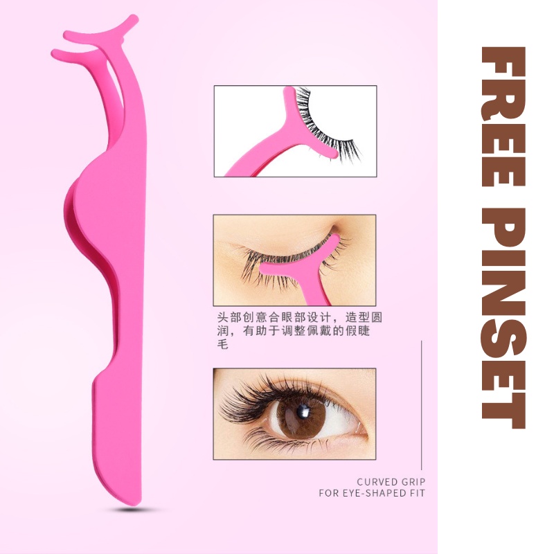 Bulu Mata Palsu Tanpa Lem 3d Magnetic FREE PENJEPIT Eyelash Extension Natural Lentik Halus Korea Tanpa Lem Korean Eyelashes Bulmat Magnetik Maghnet Premium Murah Hits Viral Bulu Mata 3d Lentik Super Lembut Natural No Glue