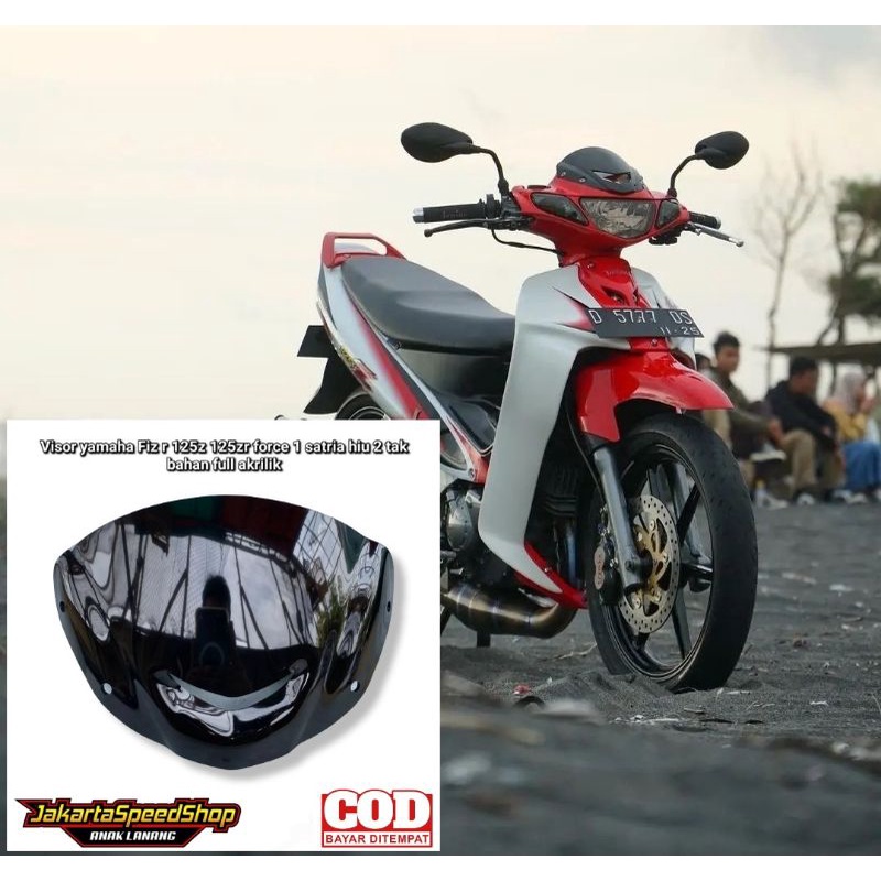 Visor variasi yamaha 125z 125z fizr force 1 bahan akrilik universal pnp