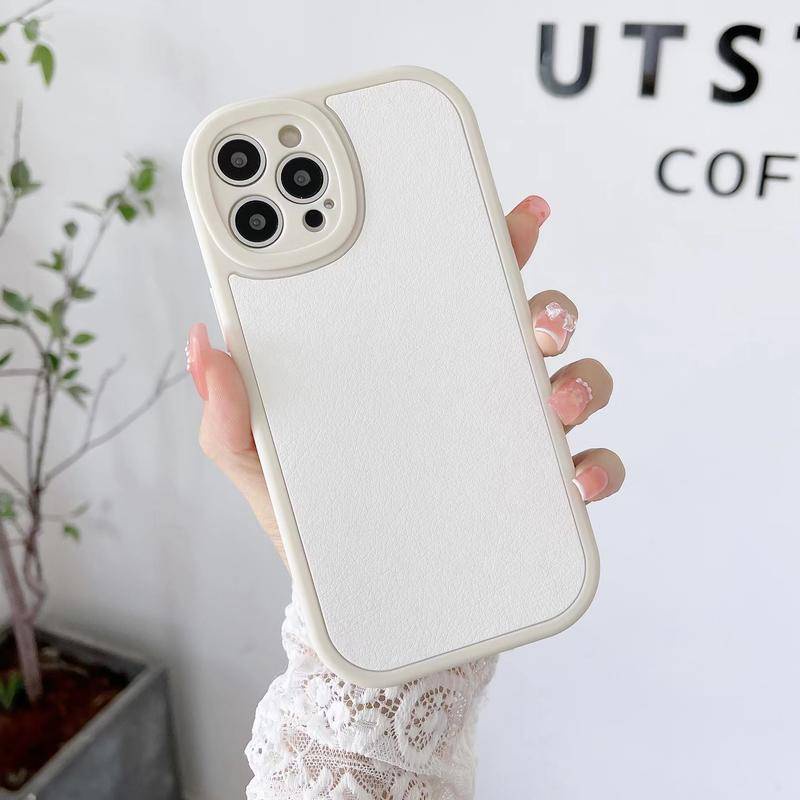 IPHONE Casing Kulit Oval Kamera Bulat Untuk Iphone12 11 Pro Max Mini Bumper Silikon Lembut Shockproof Cover Untuk Iphone6 6s 78 Plus Se2020 2022 X Xs XR Max