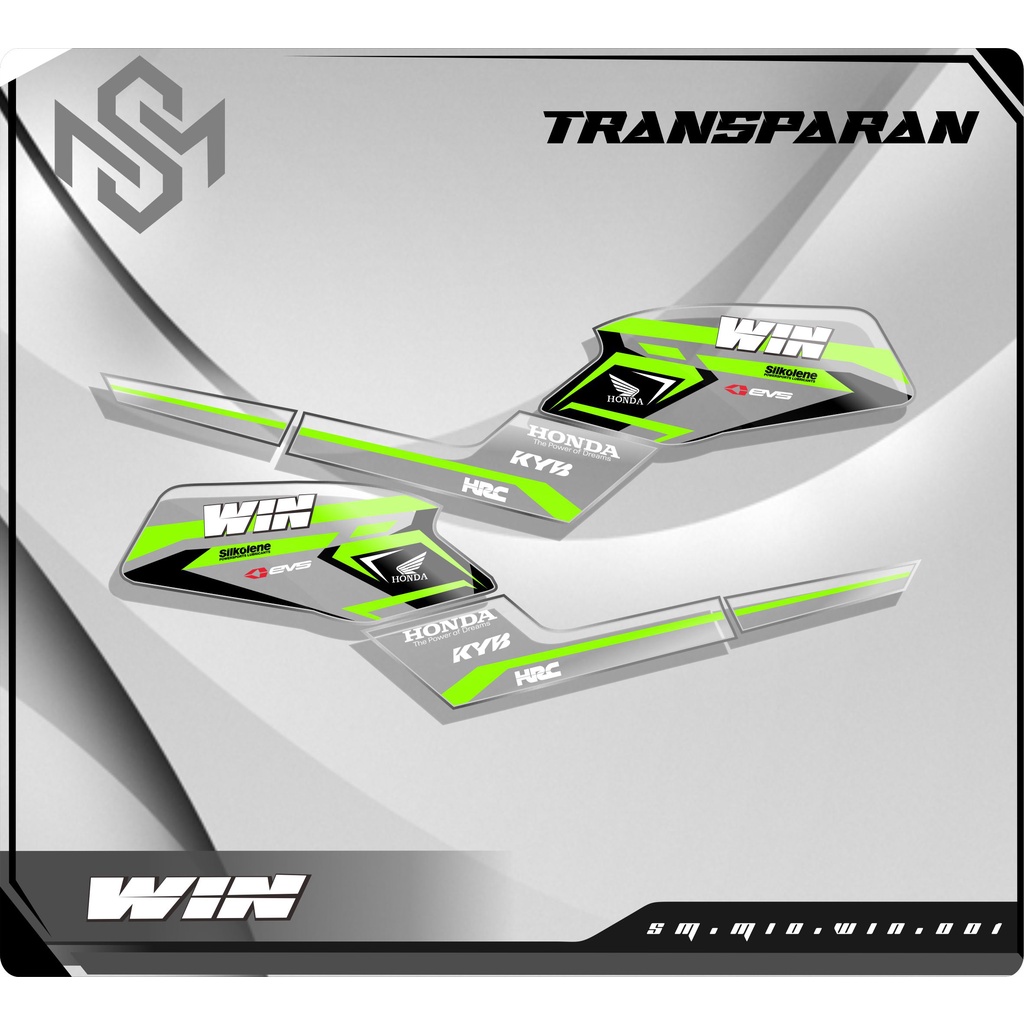 Stiker Striping WIN 100 -  Sticker Motor Honda Win Variasi Transparan Hologram SM
