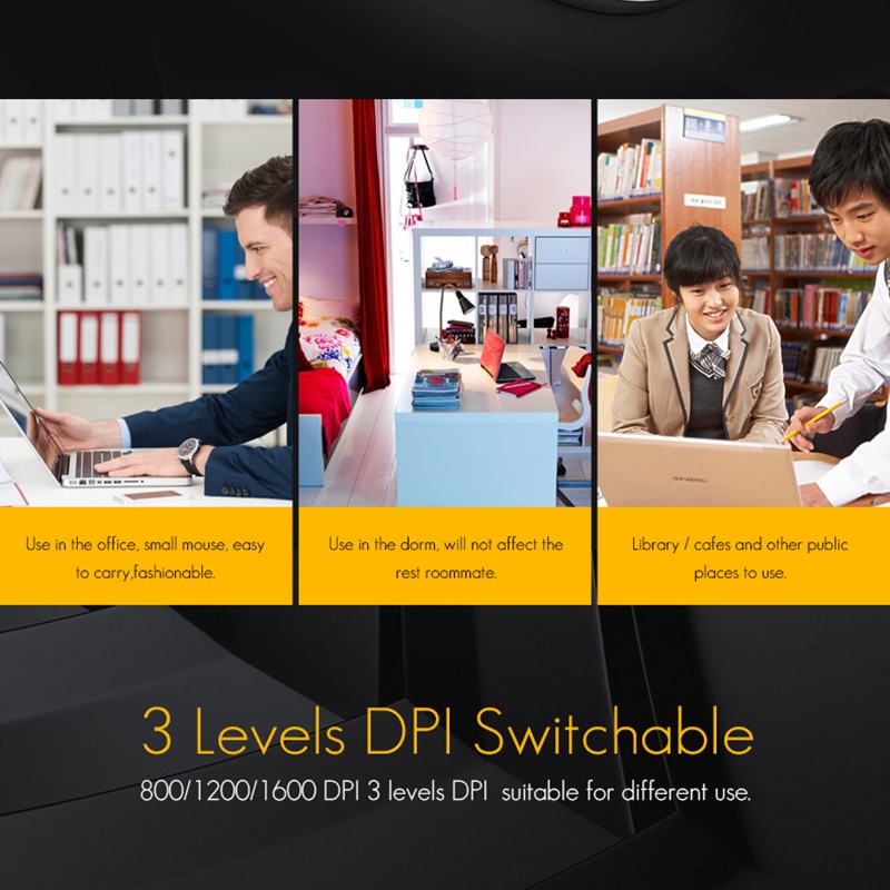 iMice Super Slim Silent Optical Wireless Mouse 2.4GHz 1600DPI - G-1600