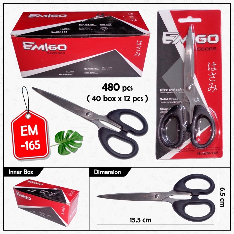 𝘈𝘉𝘎✰ GUNTING STAINLESS EMIGO SERBAGUNA / SCISSOR KERTAS TAJAM SERBAGUNA  1251