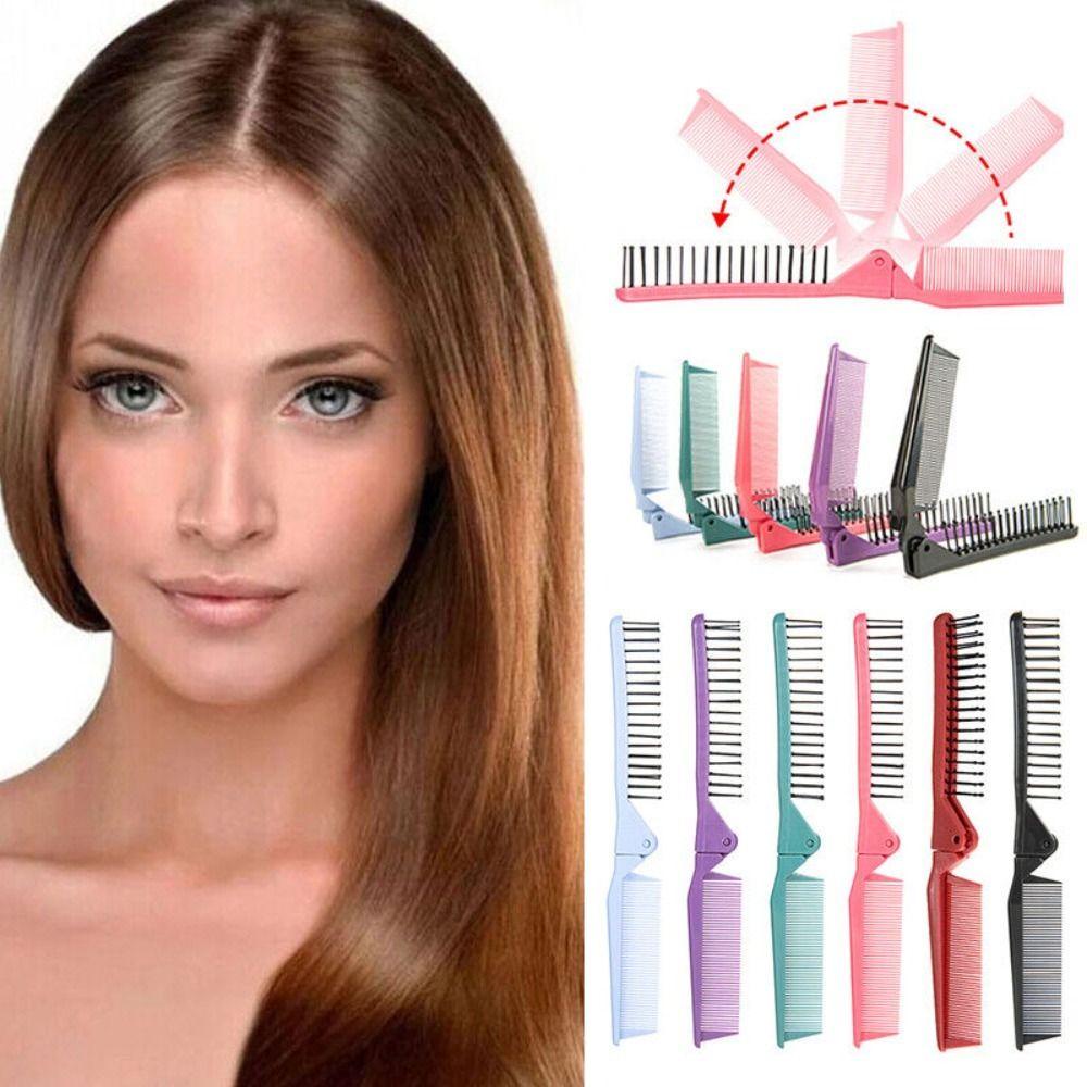 Preva 6Pcs Sikat Rambut Saku Lipat Bahan Plastik Nyaman Anti Statis Styling Rambut