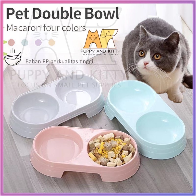 Mangkuk Kucing Tempat Makan Minum Kucing Tempat Piring Pakan Minum Makan Kucing Anjing Kelinci Anti Slip Pet Feeder Mangkuk hewan peliharaan