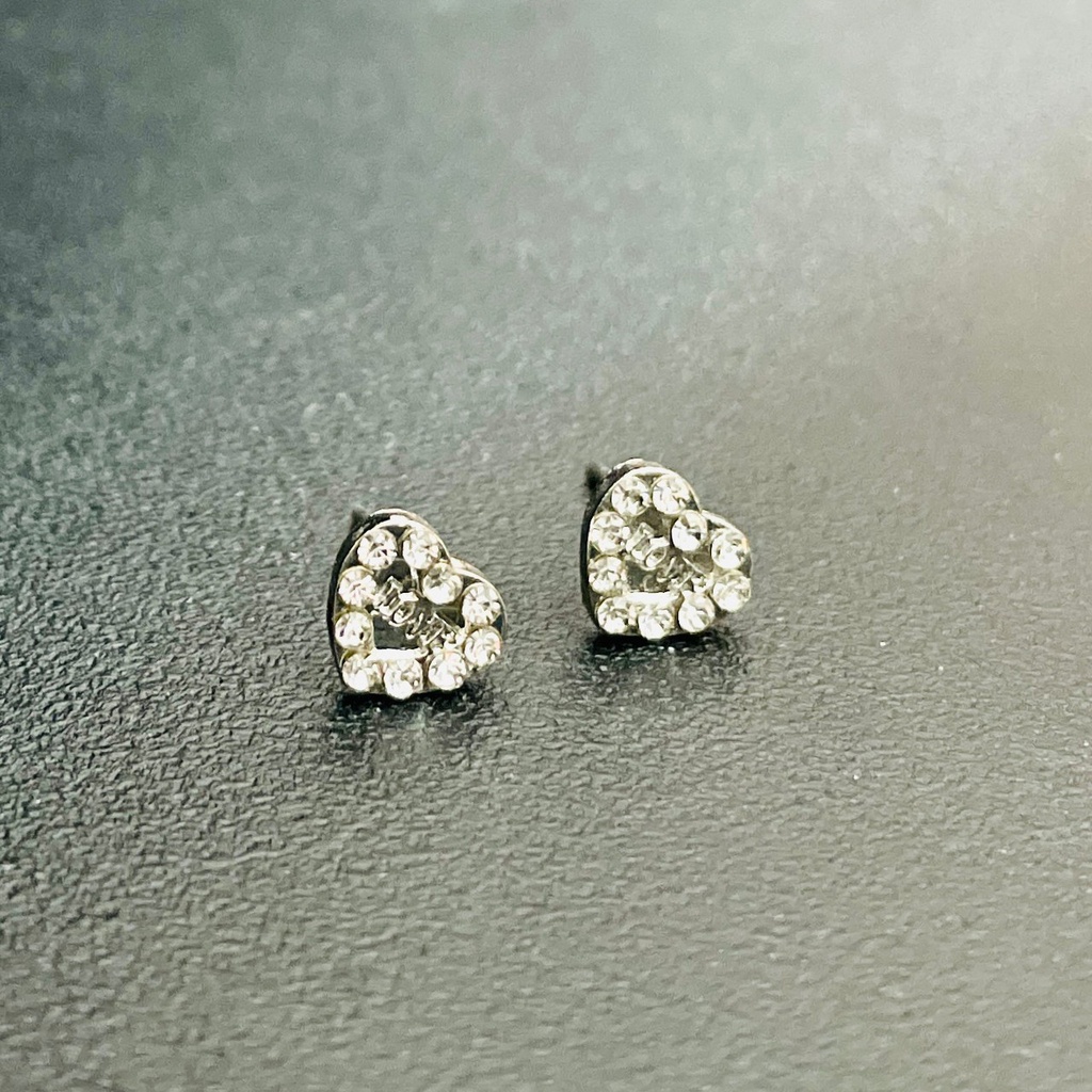 anting tusuk love kecil silver permata anting tusuk stainless steel loci