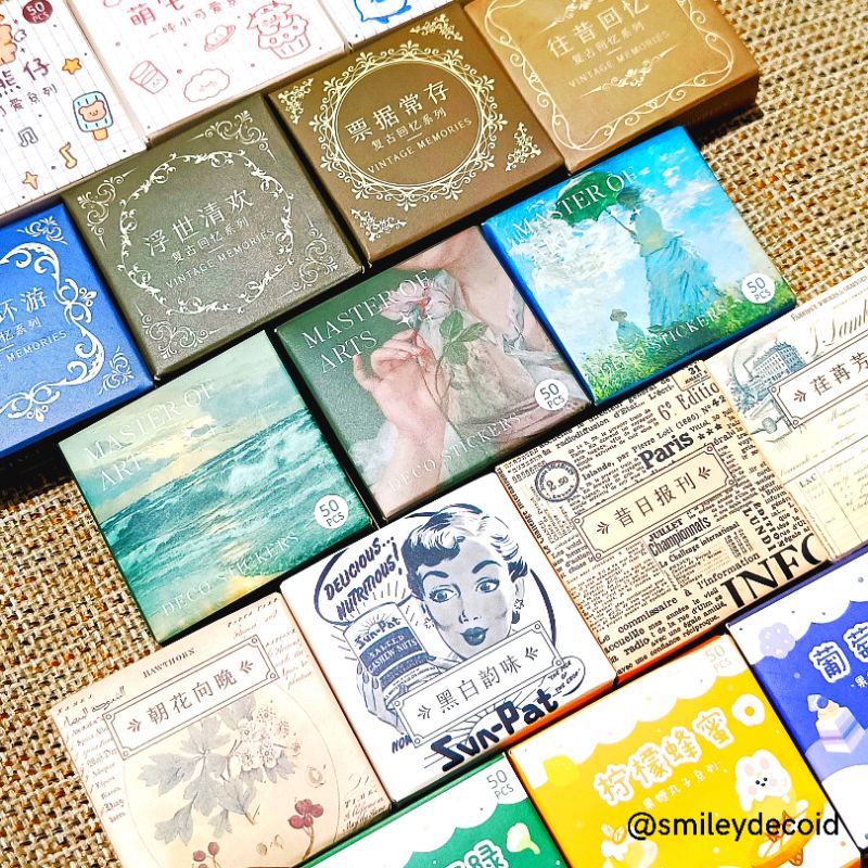 

50pcs Sticker Vintage Scenery Deco Box