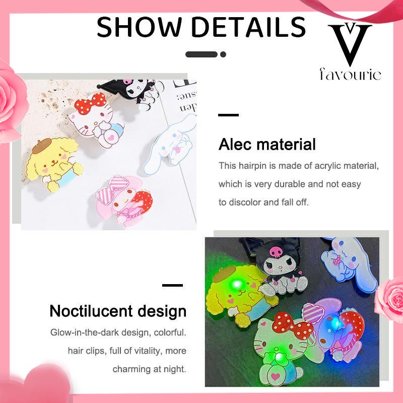 CODJepit Rambut Kartun Cinnamoroll Anjing Kucing Bebek Bill Clip Aksesoris Rambut Poni Lucu Bercahaya-FA