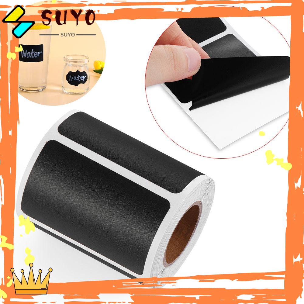 Suyo 150pcs/roll Label Stiker Tahan Air Selai Jar Rempah Blackboard Label