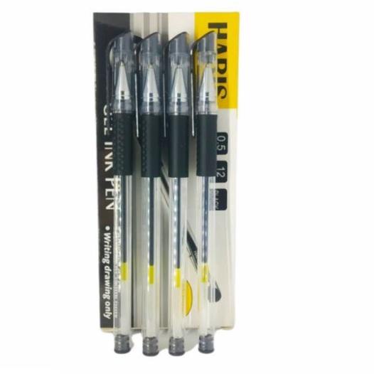 

[KODE PRODUK ZJM0N97] (12pcs) Pulpen - Pen - Pena - Bolpoin - Bolpen Gel Lancip Hitam Jarum Needle Tip 0.38mm Haris H 803