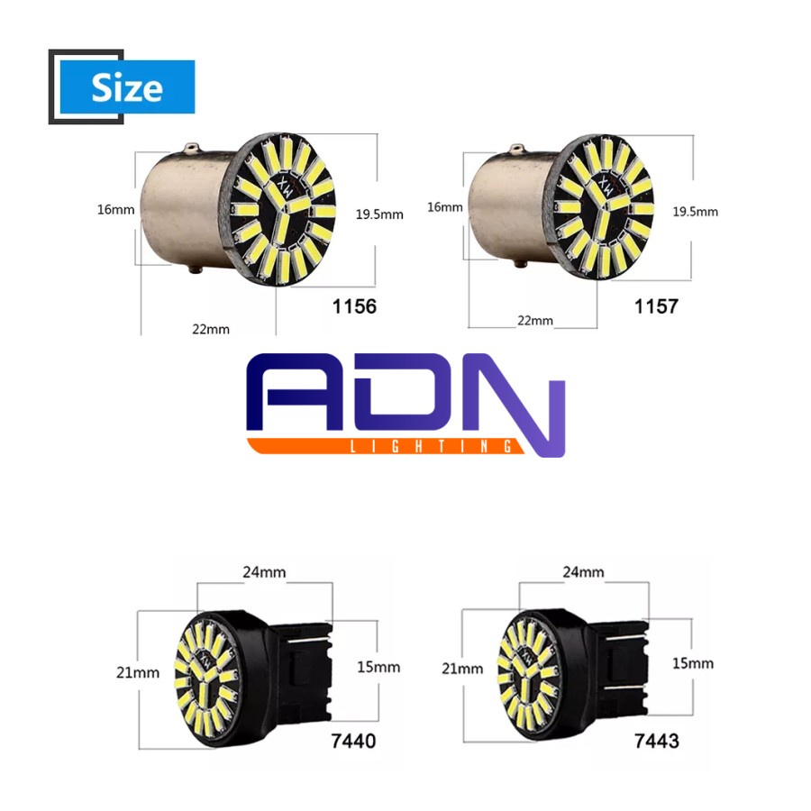 led Rem Sein Mundur T20 7443 7440 18 SMD 3014 MOBIL MOTOR ADN