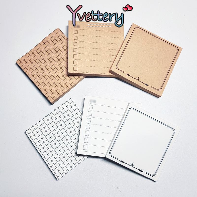 

❤️COD Sticky Note Memo Brown White Retro Sederhana Korea Sticky Note Alat tulis-Yy