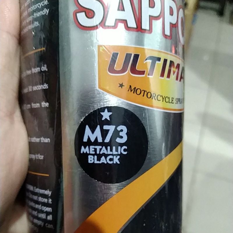 cat spray pilok pilox cat semprot sapporo ultimate saporo M73 metallic black hitam metalik metalic hitam glossy gliter 400ml