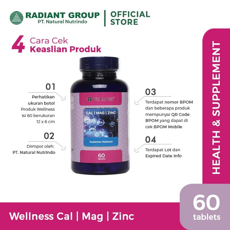 WELLNESS CAL|MAG|ZINC 60 Tab - CALCIUM MAGNESIUM ZINC