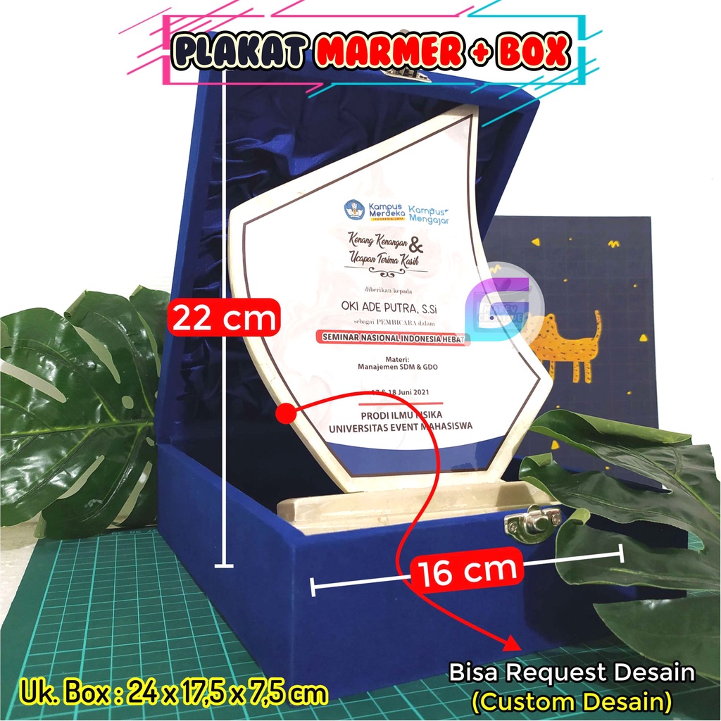 PLAKAT + BOX - PLAKAT CUSTOM, PLAKAT AKRILIK CUSTOM, PLAKAT MARMER UK. BOX 24x18 CM