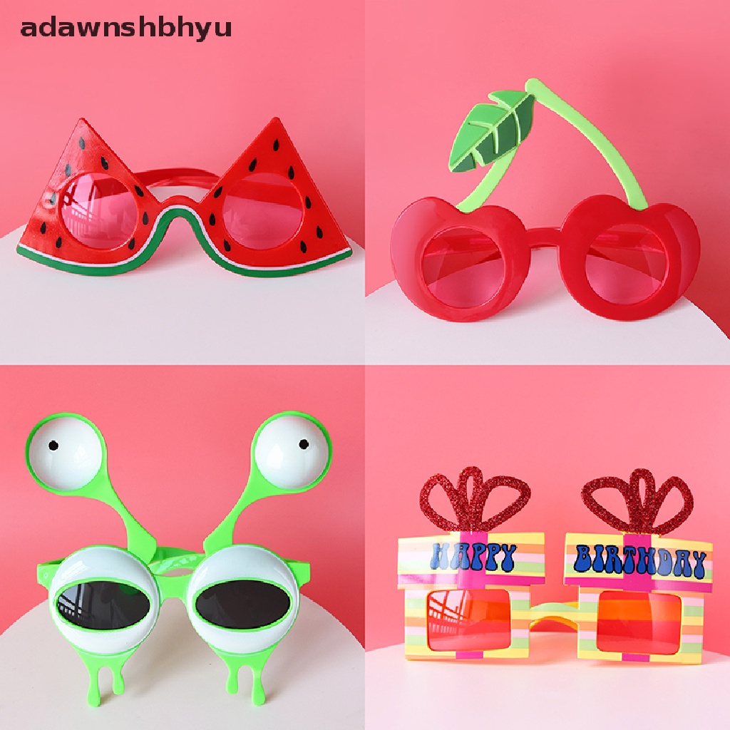 Adawnshbhyu Happy birthday Kacamata Lucu Hawaii Pantai Pesta Sunglasses Party Tropical Decor ID