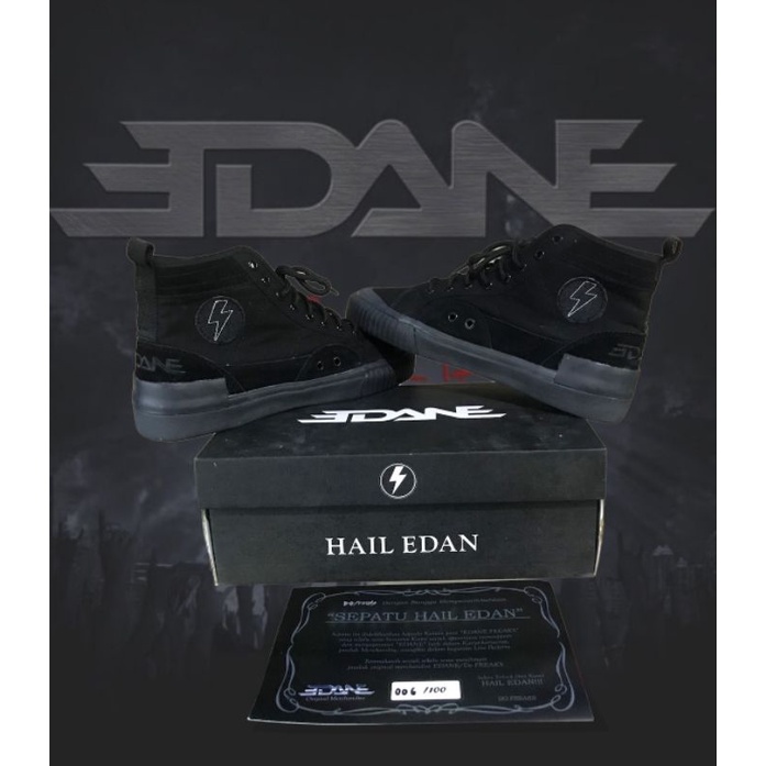 Sepatu Edane / Sneakers Edane Full Black Original