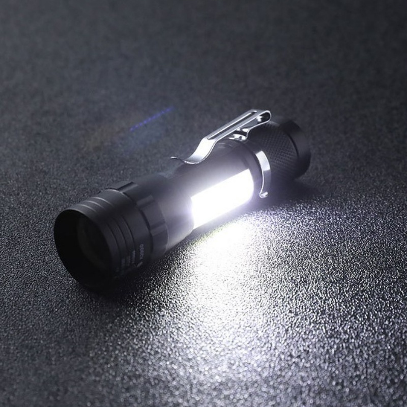 3model Kerja COB Baca Lampu Samping Outdoor Hiking Camping Senter Genggam Lumen Tinggi Tahan Air Flash Light Senter LED Teleskopik Fokus Senter Cahaya Kuat