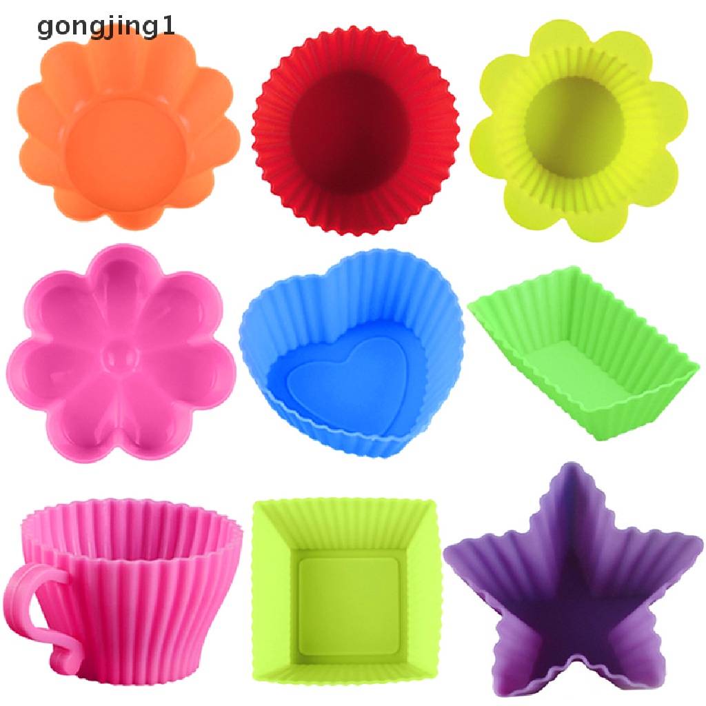 Ggg 1Pcs Cetakan Cupcake Multi Warna Baking Silicone Cup Cupcake Mold Tahan Panas Cetakan Dekorasi Kue Alat Baking Dish ID