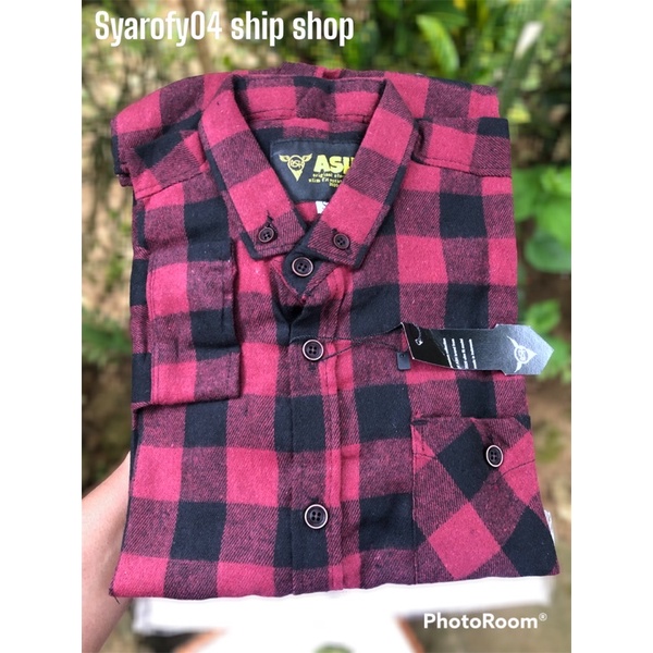 kemeja flanel premium anak 10 - 14 tahun