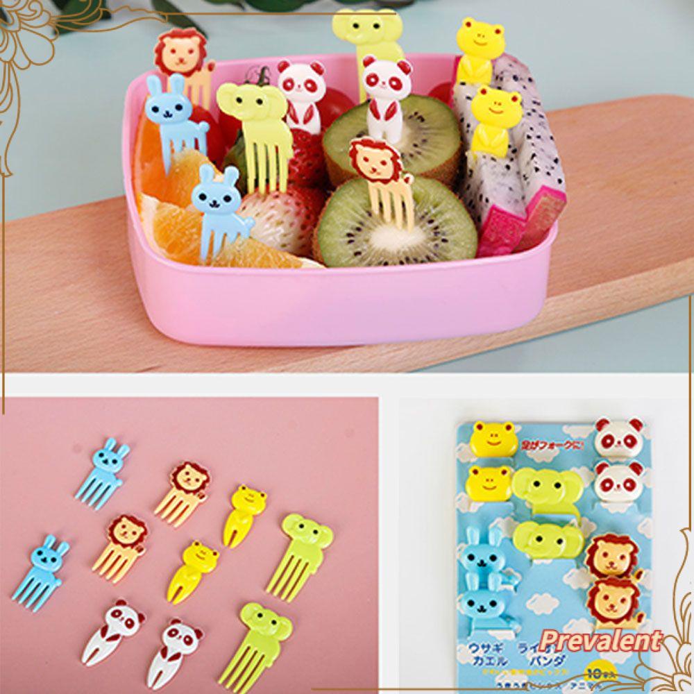 Preva 10pcs/30pcs Garpu Buah Anak Bento Lucu Mini Sayur Peralatan Makan Balita Kartun Animal Farm