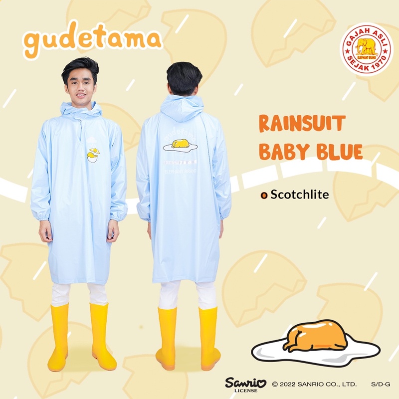 FELWINSHOP Jas Hujan Raincoat Terusan Dewasa GUDETAMA Lucu Imut