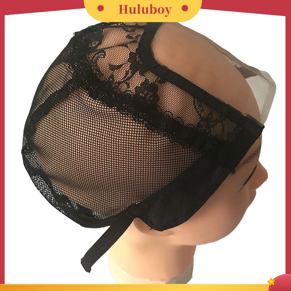 Topi Wig Rambut Sintetis Elastis Bentuk U Dengan Tali Tenun Dapat Disesuaikan