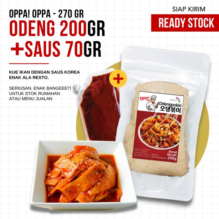 

⭐BISA COD⭐ Odengpokki - Odeng Kue Ikan 200gr + Saus Tteokbokki Resto Korea - 70gr