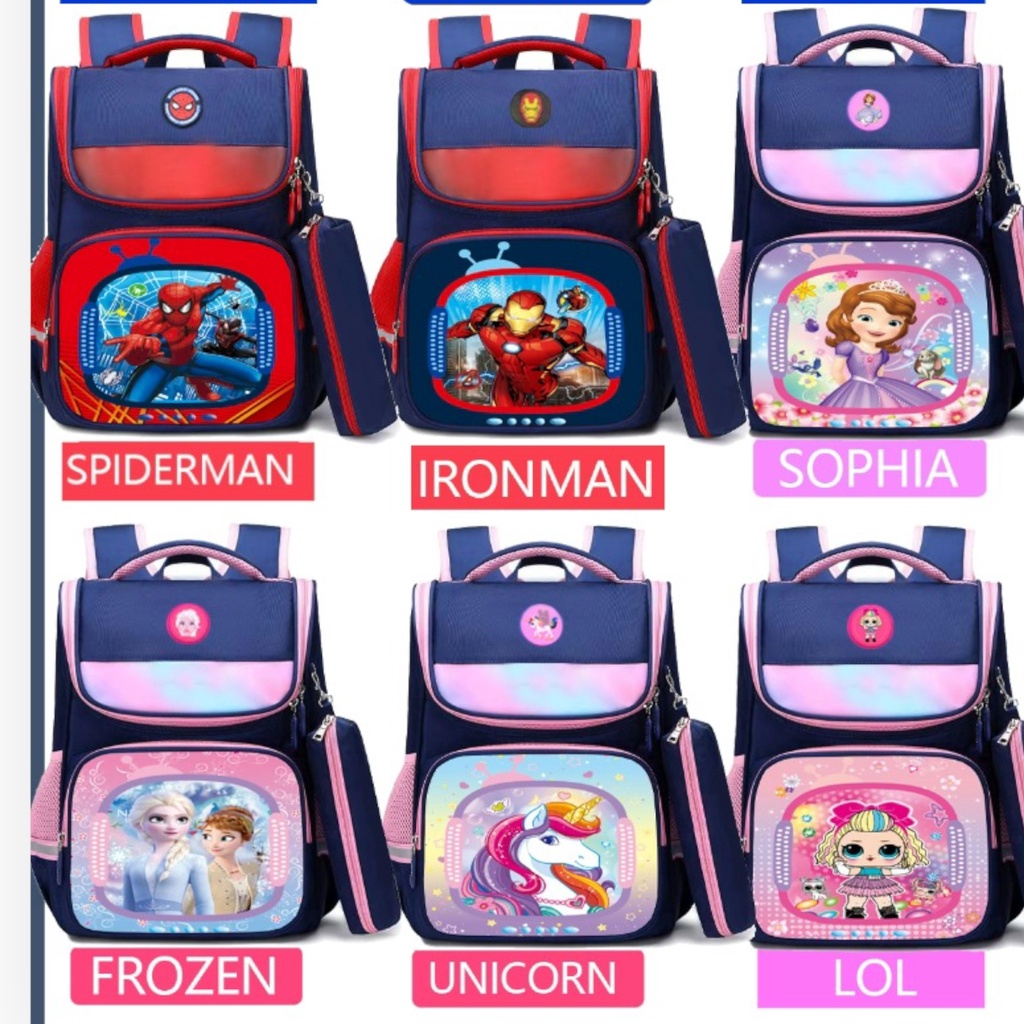 SMARTGIRL NEW TAS RANSEL ANAK SEKOLAH CEWEK COWOK IMPORT UNTUK ANAK SD 00310-00317