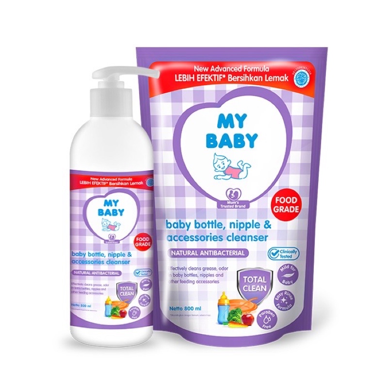 My Baby Bottle Nipple &amp; Accesories Cleanser BOTOL 500ml/ My Baby Sabun Cuci Botol Dot Aksesoris Bayi BOTOL PUMP