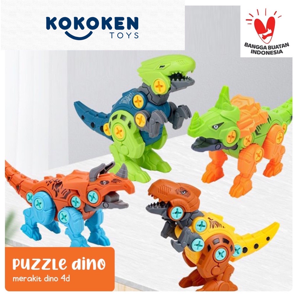 Mainan Dinosaurus Bongkar Pasang / Puzzle Dinosaurus / DIY Dinosaurus / Robot Dinosaurus / Dino Worl