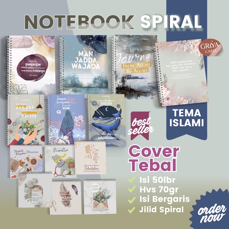 

NOTEBOOK SERI MOTIVASI ISLAM | NOTEBOOK CATATAN SPIRAL AESTHETIC | BLOKNOTE MINI SPIRAL | GROSIR NOTEBOOK MINI BANYAK MOTIF