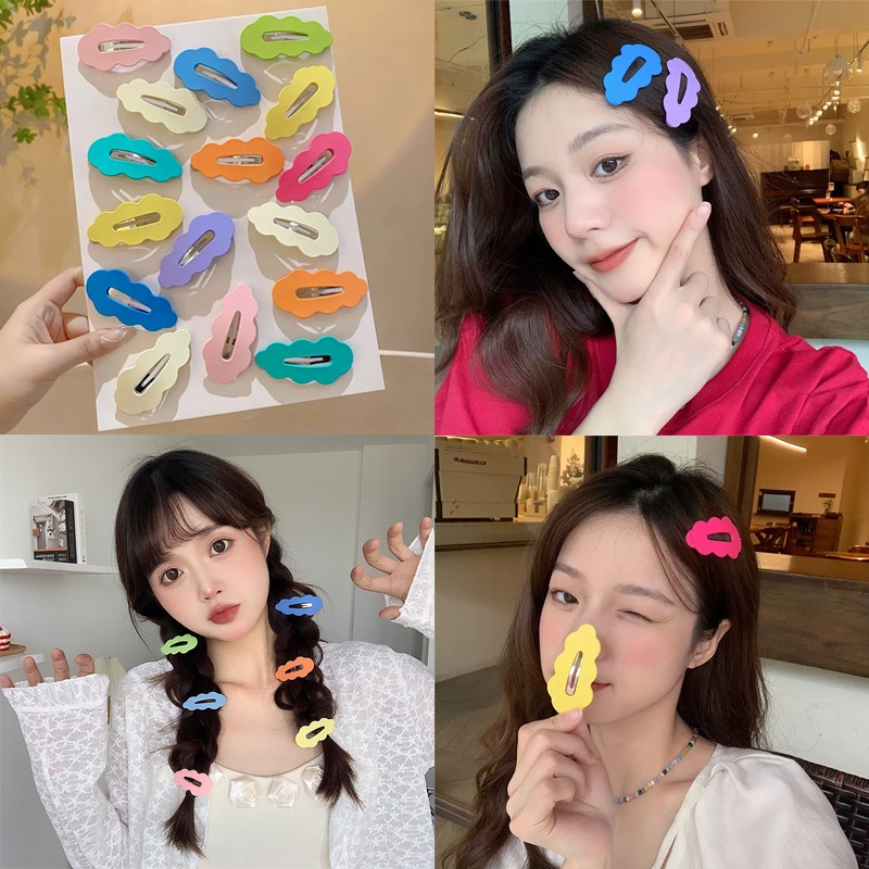 Gadis Korea Jepit Rambut Lucu Warna Klip Rambut Awan Mode Sederhana