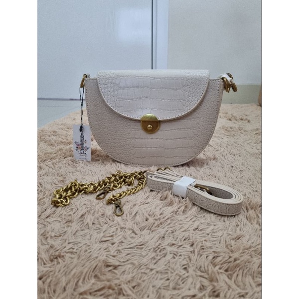 Tas London Berry by Huer Croc embossed