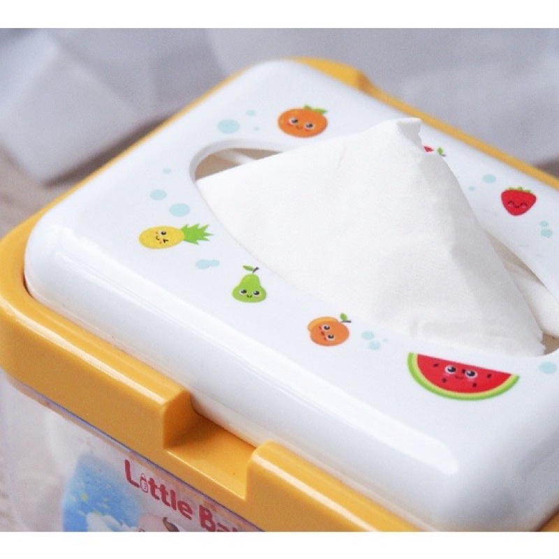 Little Baby Box 3 in 1 Multifungsi Anti Pecah - Kotak Tisu Kapas Cottonbuds