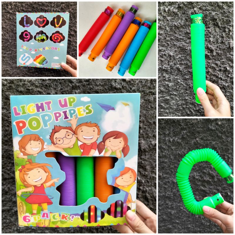 [per PCS] Mainan Anak Viral Light Up POP PIPES