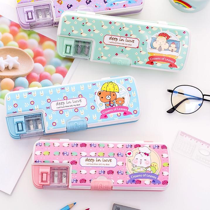 

RR4♕ Alat tulis belajar stationery Kotak Pensil Cute Pencil Case Double-Layer Multifungsi Alat Tulis Sekolah Lucu Kapasitas Besar Harga Terjangkau