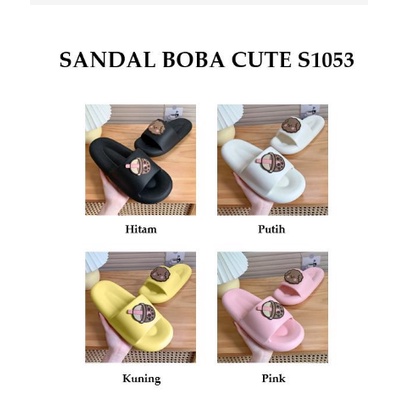 S1053 Sandal Model Doggy / Sandal Imut Motif Boba / Sandal Lucu Wanita / Sandal Rumah Empuk / Sandal Fashion