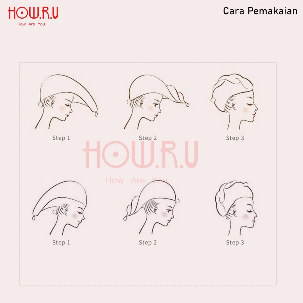 HOW.R.U | Handuk Keramas Motif Tutul Bahan Microfiber Cepat Kering