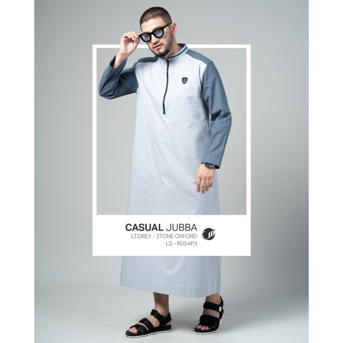 {FamilyStore} JUBBA PANJANG PRIA SAMASE - S LT GREY Diskon