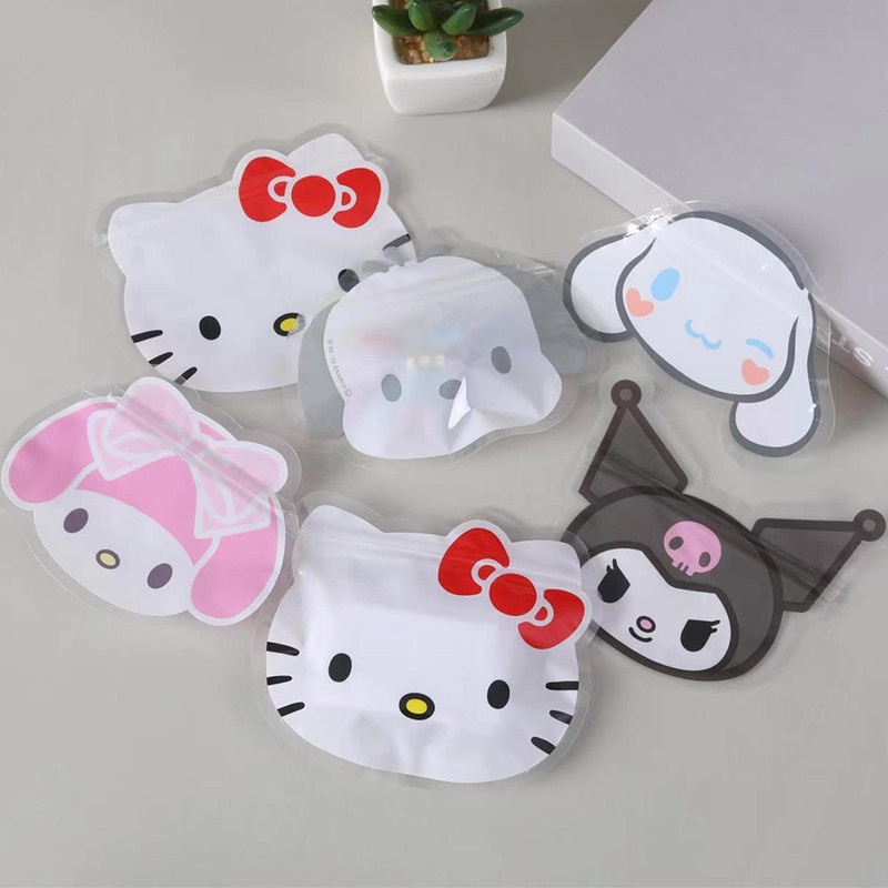 5pcs Perhiasan Mainan Kecil Paket Penyimpanan Permen Biskuit Pembungkus Kantong Anime Kartun Disegel Tas Tahan Lembab Tahan Air Snack Pack