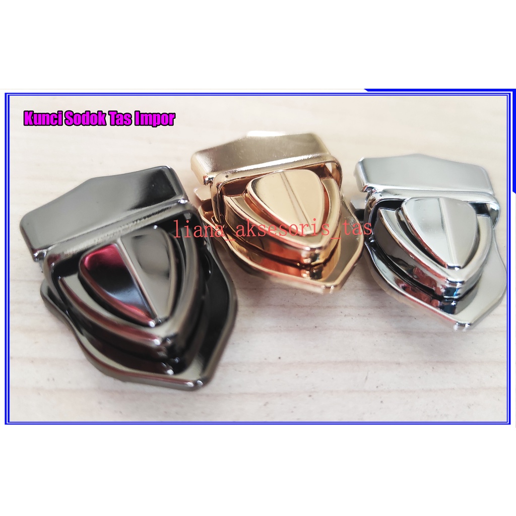 -ASESORIS TAS RAJUT KUNCI SODOK TAS SELEMPANG IMPOR - KANCING TAS RAJUT WANITA - KUNCI TAS SODOK